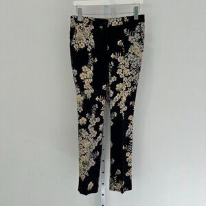 ETRO BLACK FLORAL VISCOSE PANTS SIZE IT 42 / US 8 NWOTS!